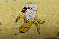 手作りキッカー　バナナ猫、ナチュラル拡大
